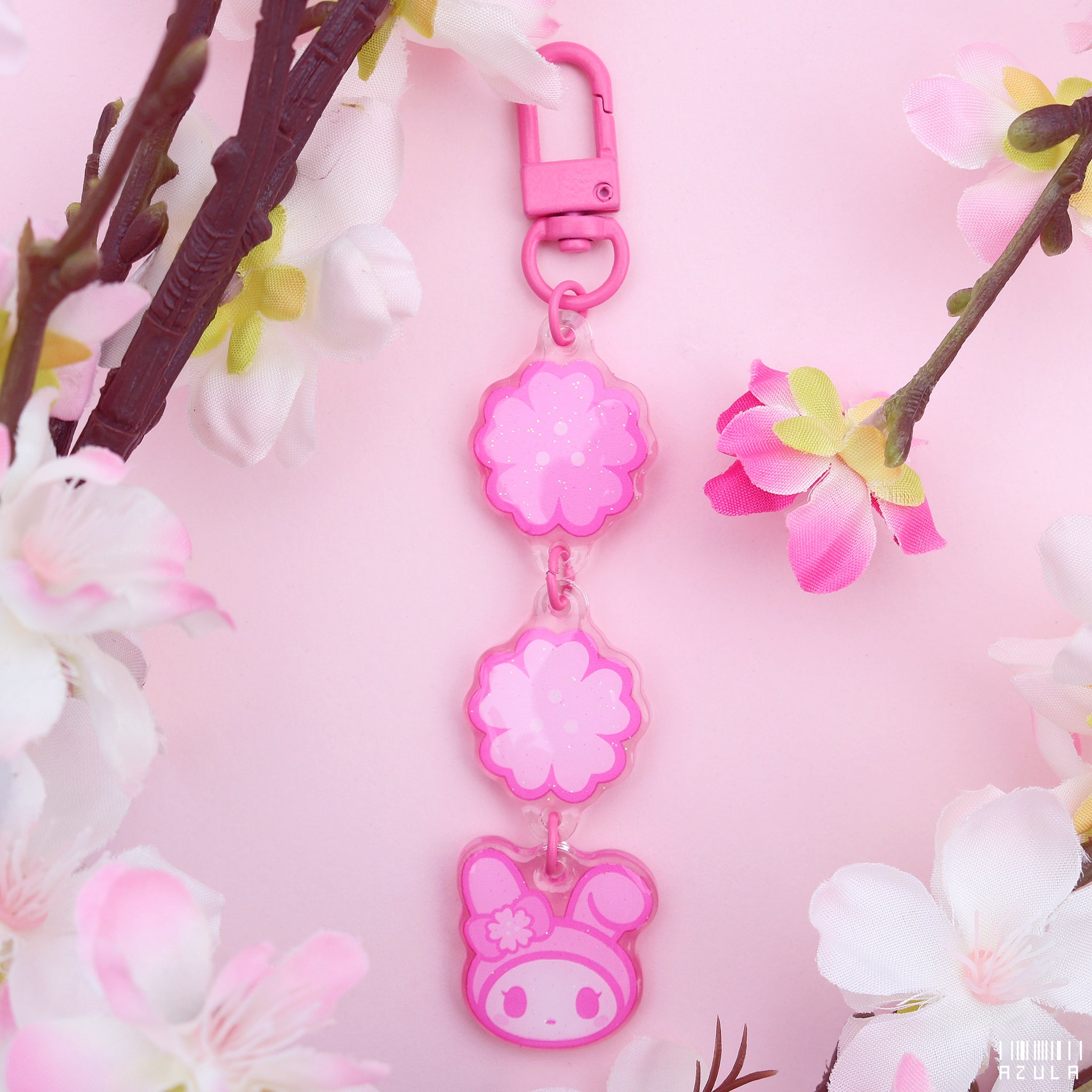 HOODED BUNNY SAKURA ✦ KEYCHAIN