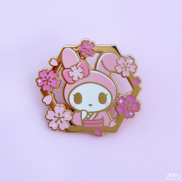 HOODED BUNNY SAKURA ✦ ENAMEL PIN
