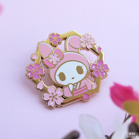 HOODED BUNNY SAKURA ✦ ENAMEL PIN