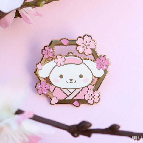 PUDDING PUP SAKURA ✦ ENAMEL PIN