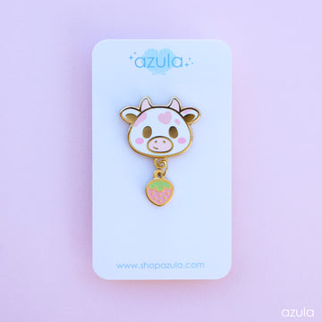 STRAWBERRY COW ✦ ENAMEL PIN